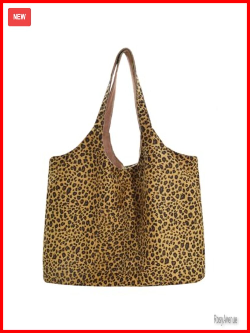 Reversible Canvas Tote Bag Leopard Print Shoulder Bag Large Laptop